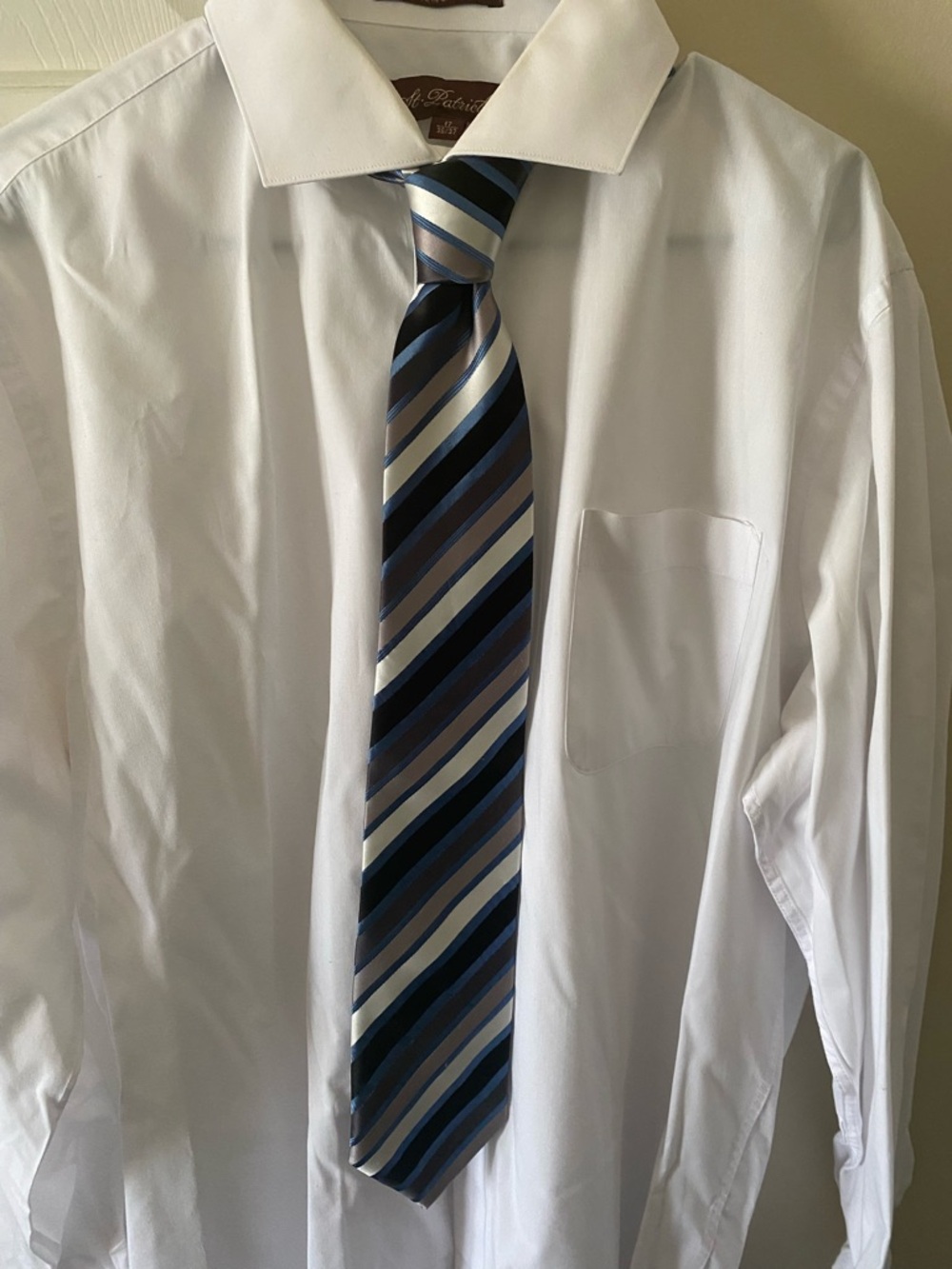Alexander Julian Blue and Silver Striped Men's Tie